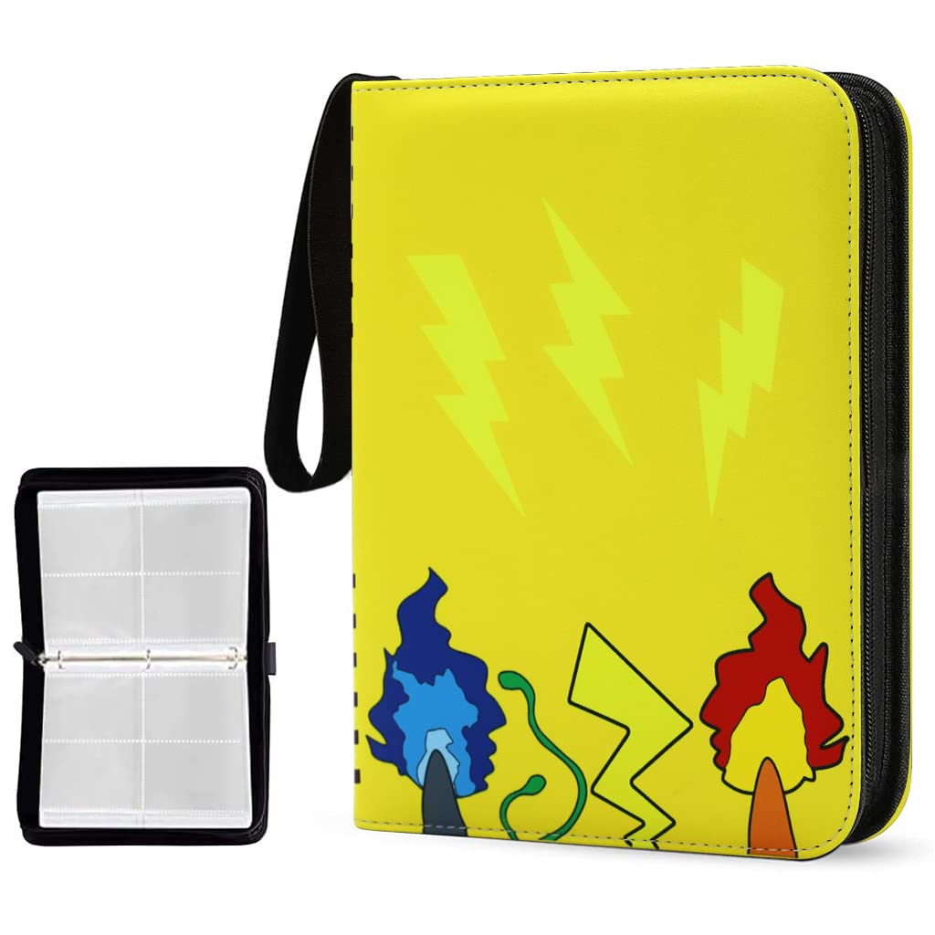 PATPAT Poke-mon Binder, Cards Collector Album Holder for 400 Poke-mon Cards Cartoon Prints Zipper Bag Trading Card Binder Poke-mon Cards Collection Bag Game Cards Case Gift for Kids Boys Girls-Yellow PATPAT Poke-mon Binder, Cards Collector Album Holder for 400 Poke-mon Cards Cartoon Prints Zipper Bag Trading Card Binder Poke-mon Cards Collection Bag Game Cards Case Gift for Kids Boys Girls-Yellow